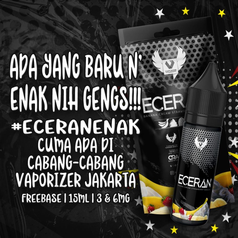 liquid Eceran Banana Cream Strawberry Vanilla 15ml 3&amp;6mg Berpita cukai