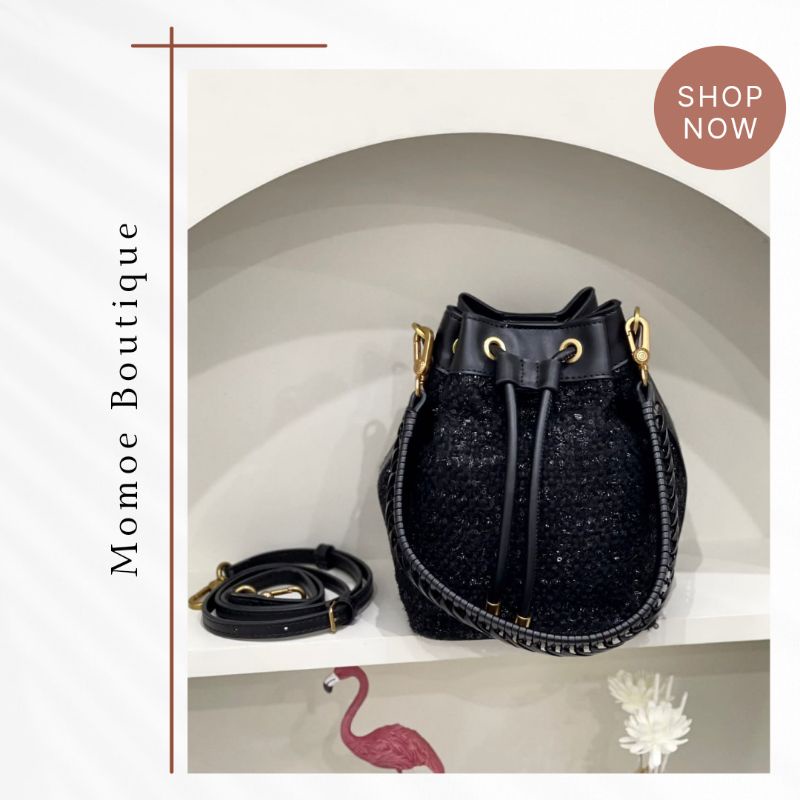 C1317 Tas Selempang Wanita CK Tweed Bucket Bag