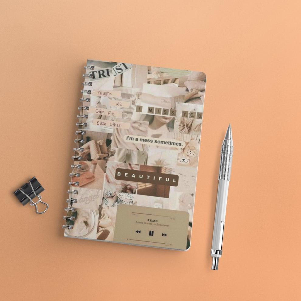 

[DISCOUNT ZVD65] Notebook Aesthetic Edition 1 Lined Grid Dot Ukuran A5 Ring Spiral Jurnal Catatan Buku Spiral Binder Terkini
