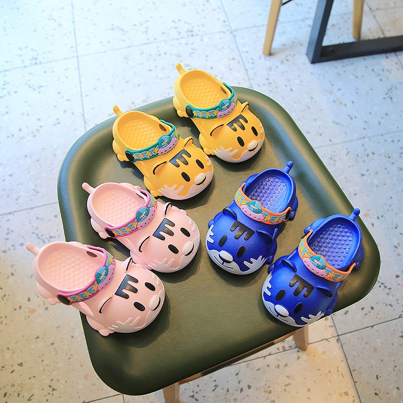 [littlecrab] Sandal Anak Harimau Sandal Crocs Anak Motif Harimau Tiger Baby Kids Shoes High Quality Biru Kuning Pink Cream Berkualitas Anti Slip Kualitas Tinggi Korean Style