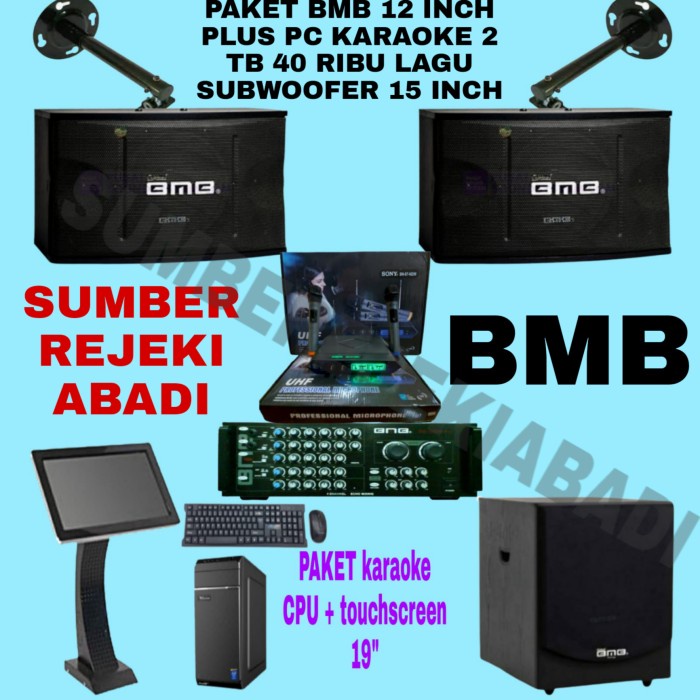 DISTRIBUTOR PAKET SOUND KARAOKE BMB 12 INCH PC SUBWOOFER 15 INCH