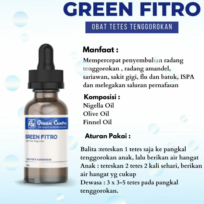

GREEN FITRO/RADANG AMANDEL/RADANG TENGGOROKAN/SINUSITIS/ISPA