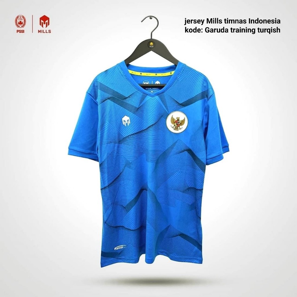 Jersey timnas indonesia Mills garuda training TURQIS jersey bola mills  Limited