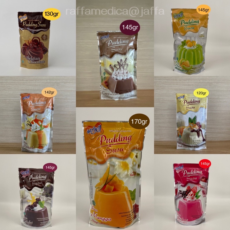 NUTRIJELL Pudding Susu / Santan / Lapis dengan GULA ASLI - Aneka MACAM dan RASA