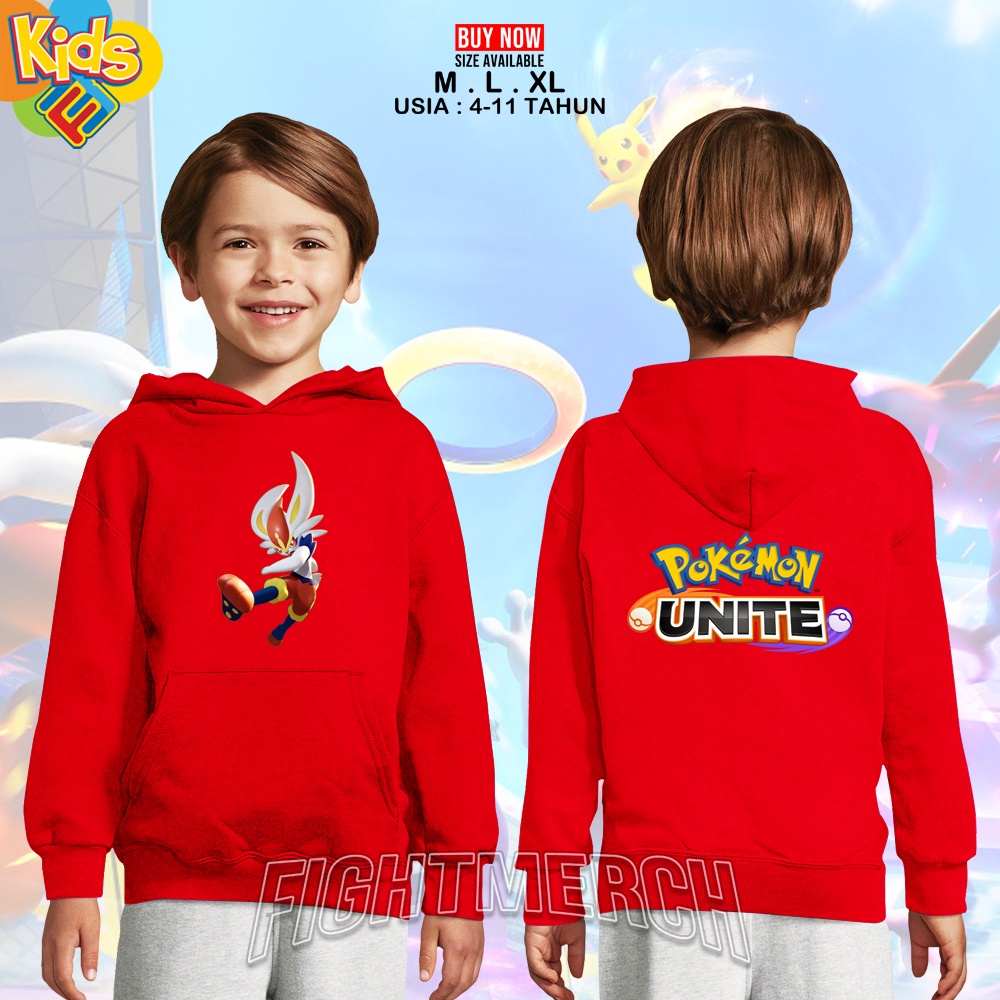 Jaket Hoodie Anak Cinderace Pokemon Unite