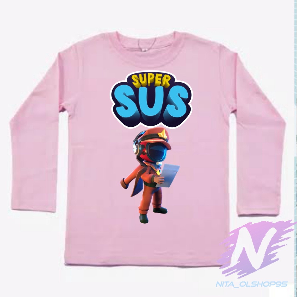 kaos super sus komandan kaos anak lengan panjang supersus among us