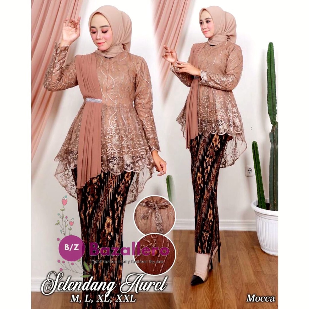 Jual Bz Kebaya Modern Aurel Selendang Ceruty Atasan Kebaya Kebaya