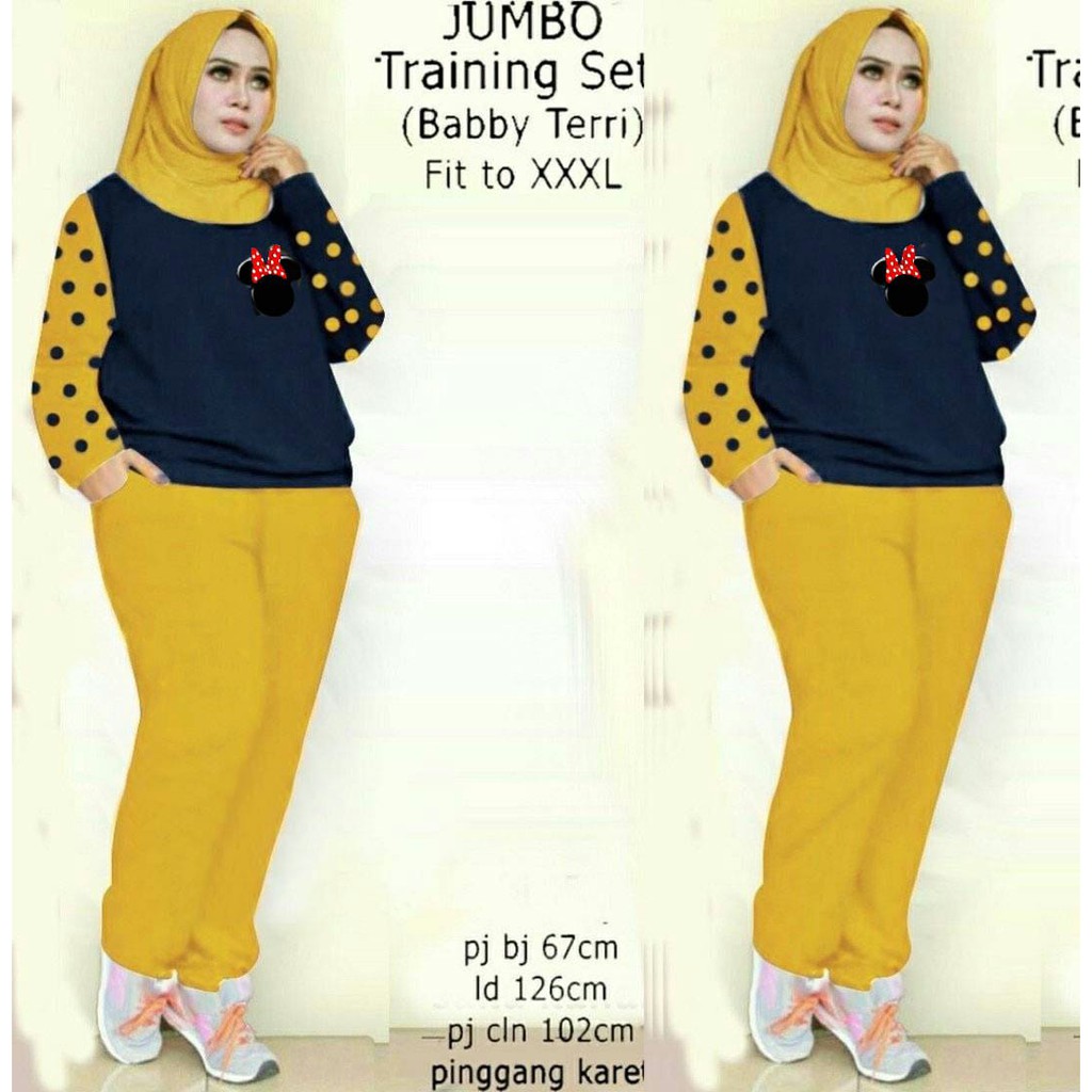 INDOBEST STELAN MIMI / PAKAIAN SET WANITA JUMBO XXXL 3XL 4XL SUPER BIG SIZE