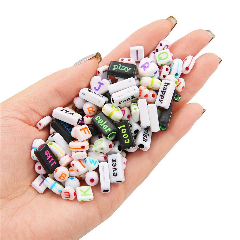 50-100Pcs Mix Size Plastic Acrylic Alphabet Letter Beads for Jewelry Making DIY Handmade Bracelet Necklace Craft Accessories