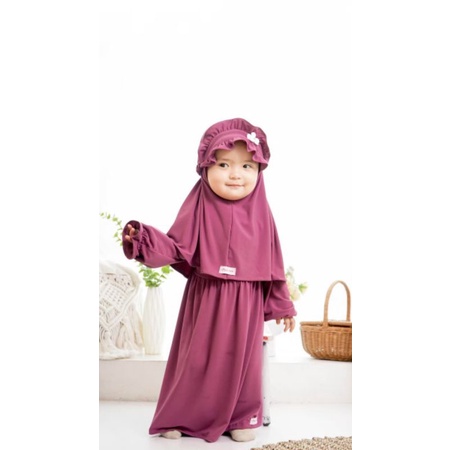 gamis muslim anak perempuan viola set hijab