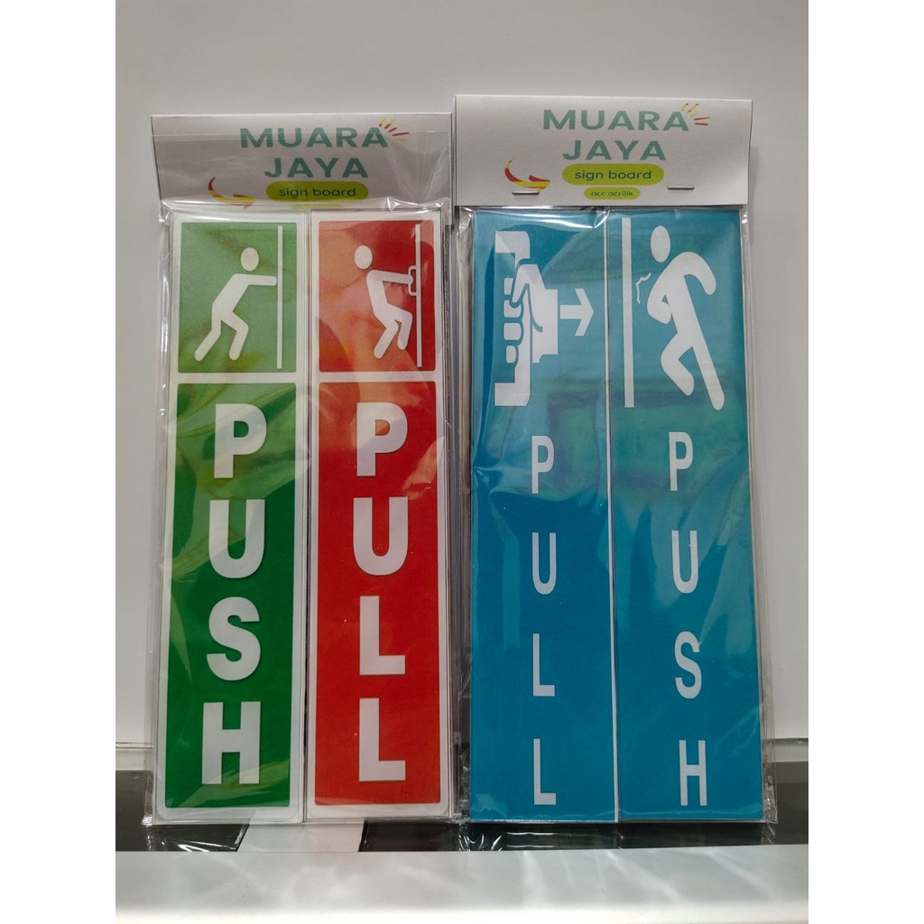 

Papan Nama Acrylic Tulisan Push/Pull Warna Menarik, Sign Label