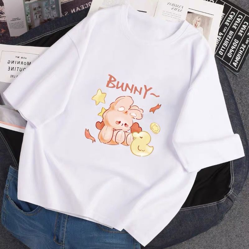 THISTLE - Oversize Tee Tshirt Wanita Model Longgar Motif Bunny SH