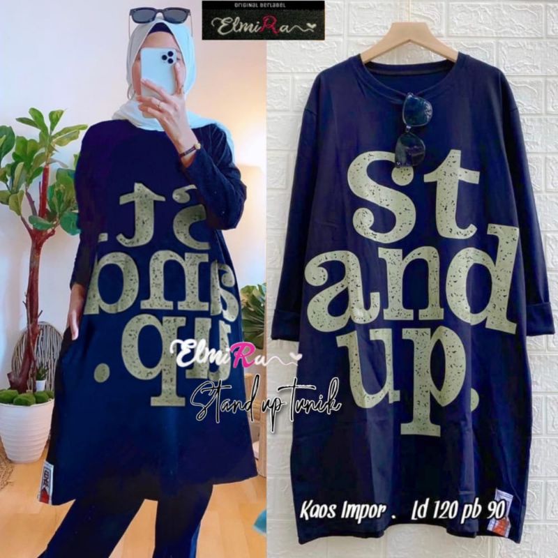 Kaos Wanita Tunik LD 116-120 BY ELMIRA (Motif Hey, Stand Up, Vespa)