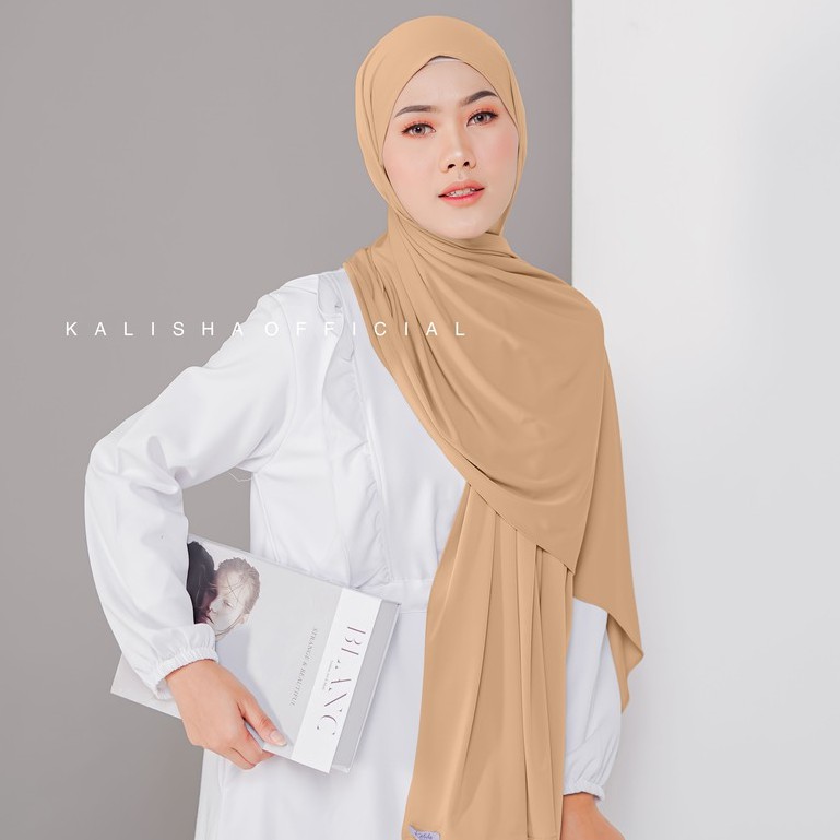 HUMAIRA PASHMINA MALAY JERSEY PREMIUM INSTAN BY KALISHA OFFICIAL-MOCCA