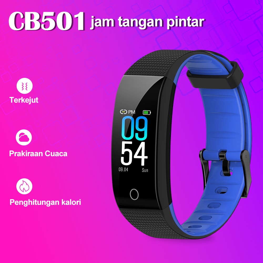 Baru CB501H Bluetooth Gelang HD Tekanan Darah Darah Oksigen Detak Jantung Meter Langkah Latihan Sikl