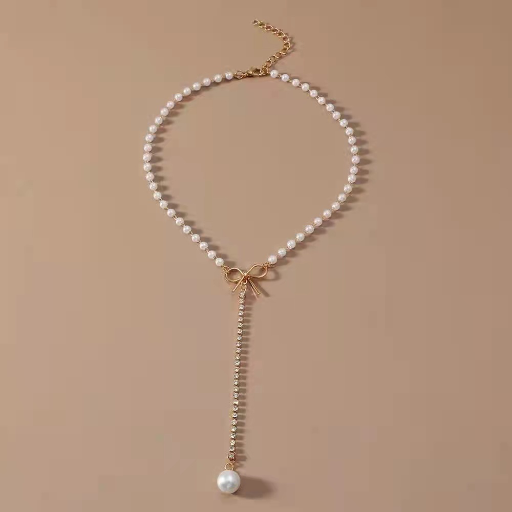 (Hello Girl) ZX01 Fashion Kalung Mutiara Rantai Necklace Kombinasi Wanita Import