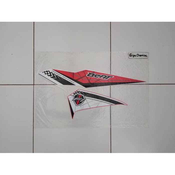 Striping Sticker Lis Honda Beat FI 2016 2017 Putih Merah Original
