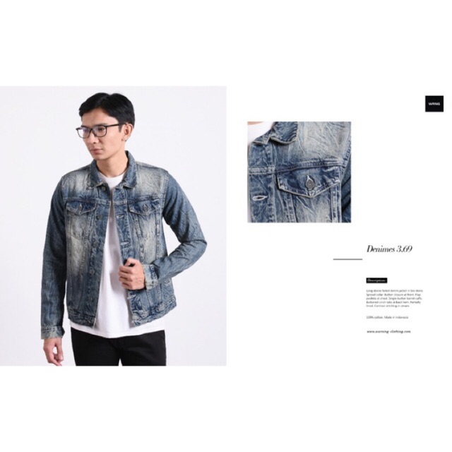 Jaket jeans warning Clothing