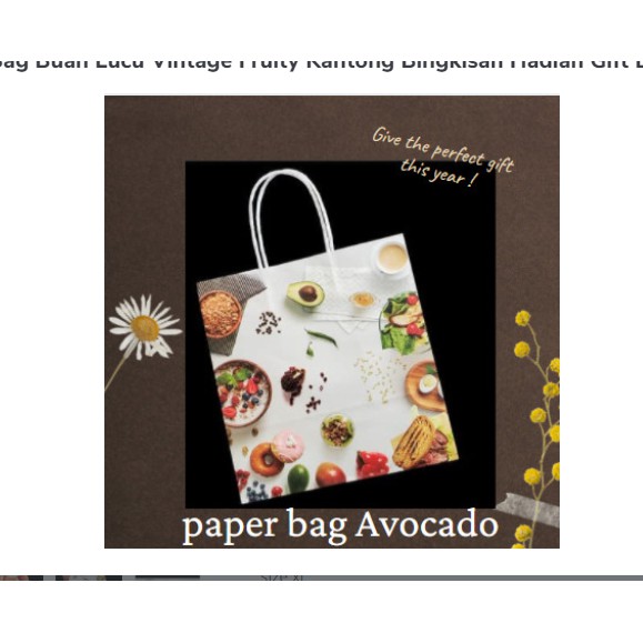 

Paper Bag Premium motif Buah sale grosir Kantong Goodie Bag Kertas