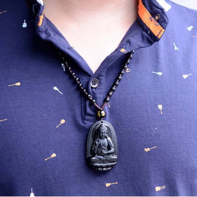 KALUNG BATU BLACK OBSIDIAN ASLI BUDDHA