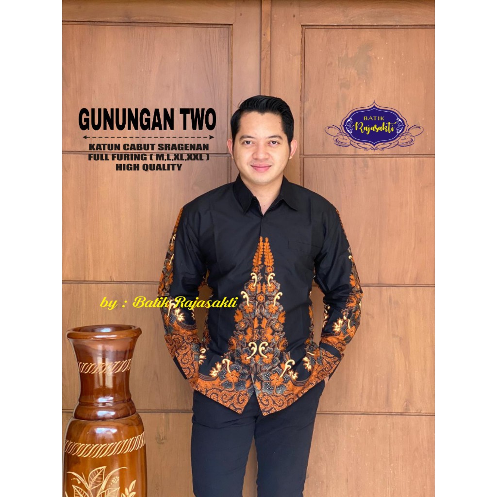 GUNUNGAN TWO RAJASAKTI KEMEJA BATIK SOLO PRIA LENGAN PANJANG PENDEK LAPIS FURING ATASAN PREMIUM MODERN KATUN HALUS MACAM KUJANG NAJMUDDIN ABRAR WIJAYA MANUK PRING 2 RAIBOW BABON GREY 2 BLUE INDAH JOKOWIRYO PRASADO MERAK MANIZE DEVABROTO ARYOBIMO JEPUN