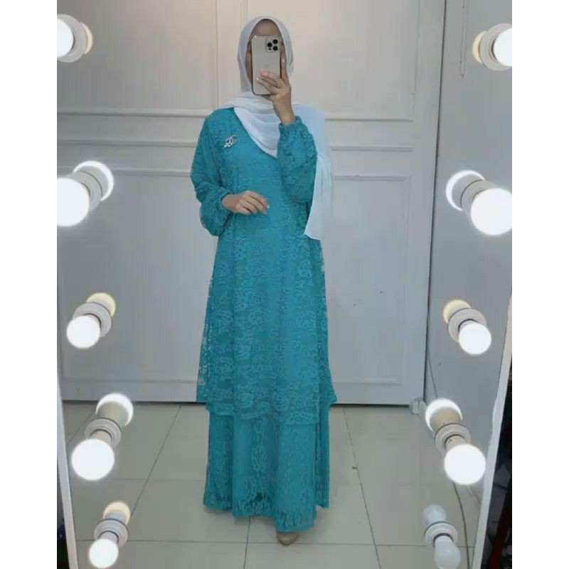 gamis midi etnik hitam