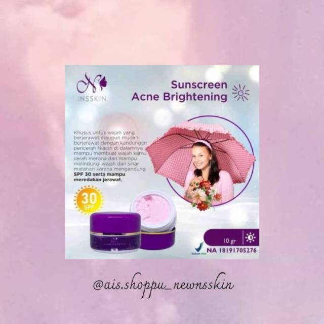 Sunscreen Acne Brightening New Nsskin NsSkincare