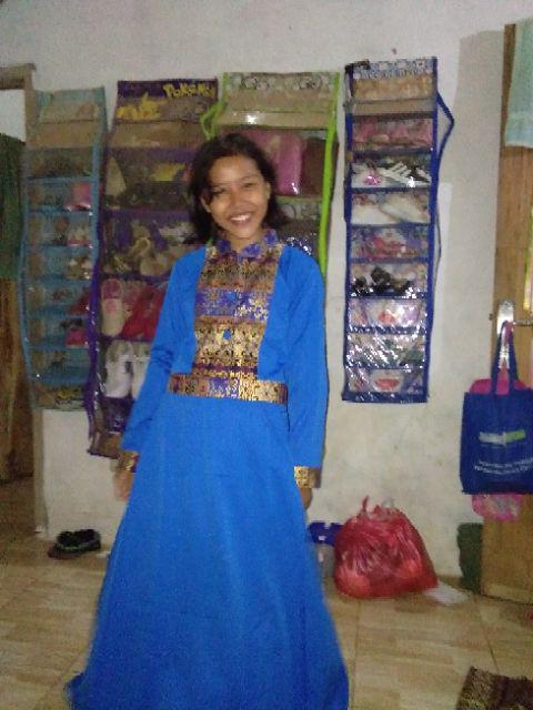 Qnunbatik Batik Keluarga/family Gamis Muslim Azizah Gentong Hitam