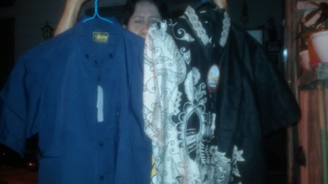 Kemeja Batik Pria Lengan Pendek Original Motif Hitam Manis Kujang  Atas Sragam M L Xl