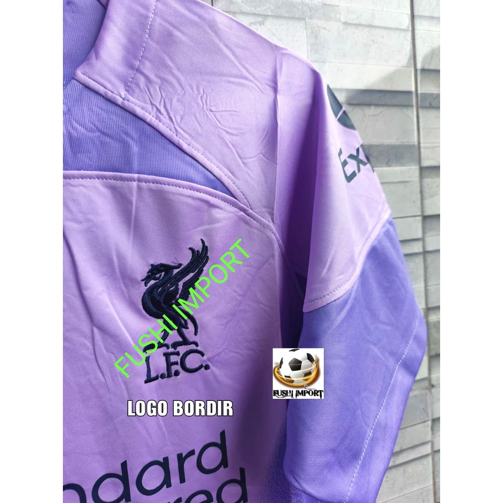 Jersey Baju Bola Lvrpll Kiper Goalkeeper Ungu Purple 2022 2023 Grade Ori