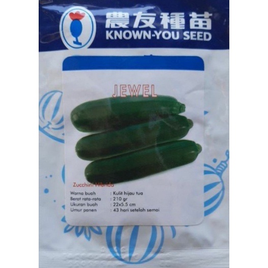 ZUCCHINI JEWEL 20 GRAM PACK BESAR benih biji zuchini hijau squash hibrida f1 known you seed