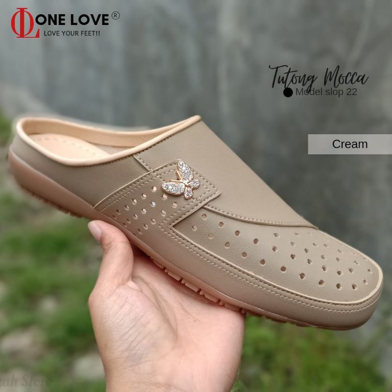 One Love Bustong Wanita Kulit - Sandal Slop Wanita / Sepatu Wanita Terbaru Sandal One Love