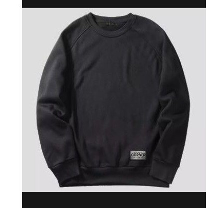 CREWNECK HITAM POLOS