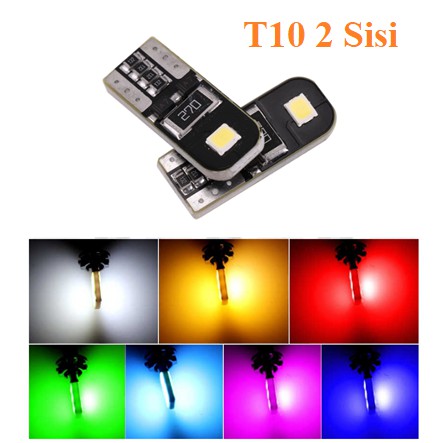 Lampu LED T10 W5W CANbus 2 Sisi Titik ERROR FREE Super Bright Mobil Motor