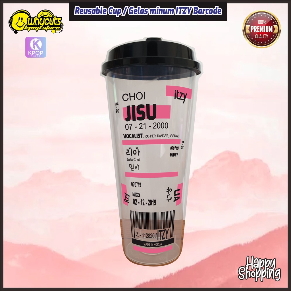 Reusable Cup Itzy edisi Barcode  / bisa panas dan dingin 700ml