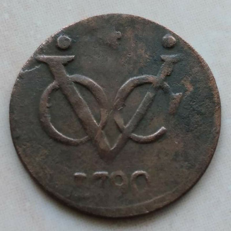 Koin Kuno 1 Doit VOC West Friesland 1790 - Sedikit Error
