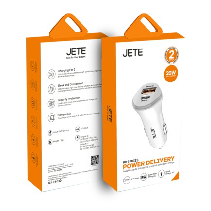 Car Charger Quick Charge 3.0  with PD JETE R2 - Garansi Resmi 2 Tahun