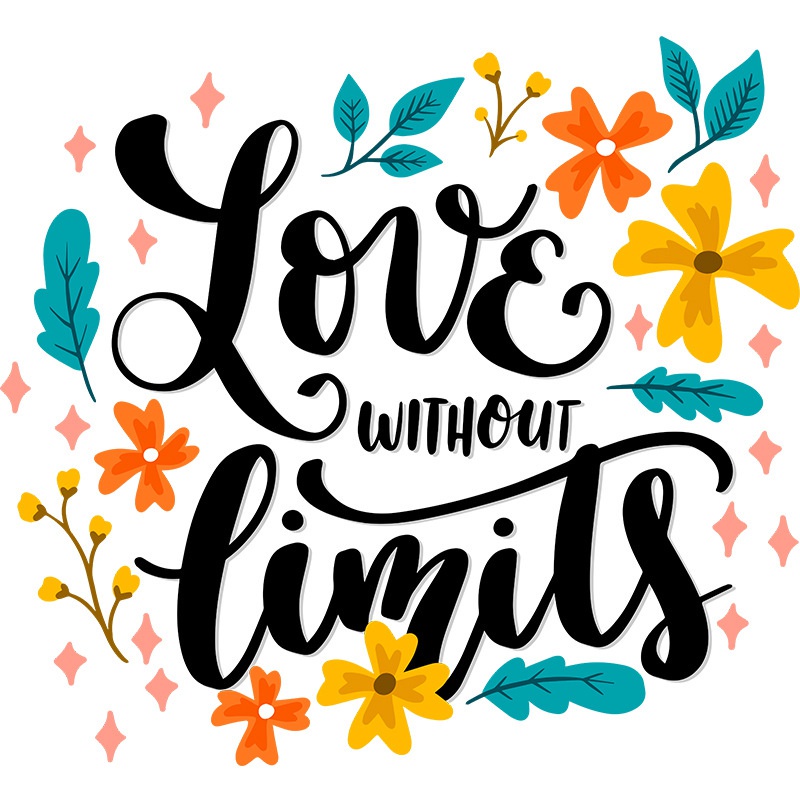 Stiker Dinding Desain Love No Limits Valentine 's Day Inspirasional Saying Untuk Dekorasi Kamar Tidur