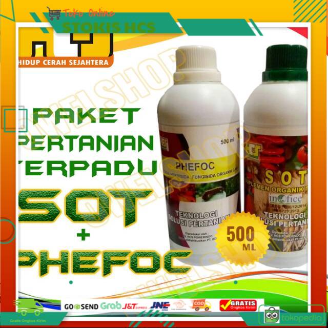 PAKET HEMAT 1 SOT DAN 1 PHEFOC HCS - PUPUK DAN ANTI HAMA ORGANIK/nutrisi tanaman dan obat hama