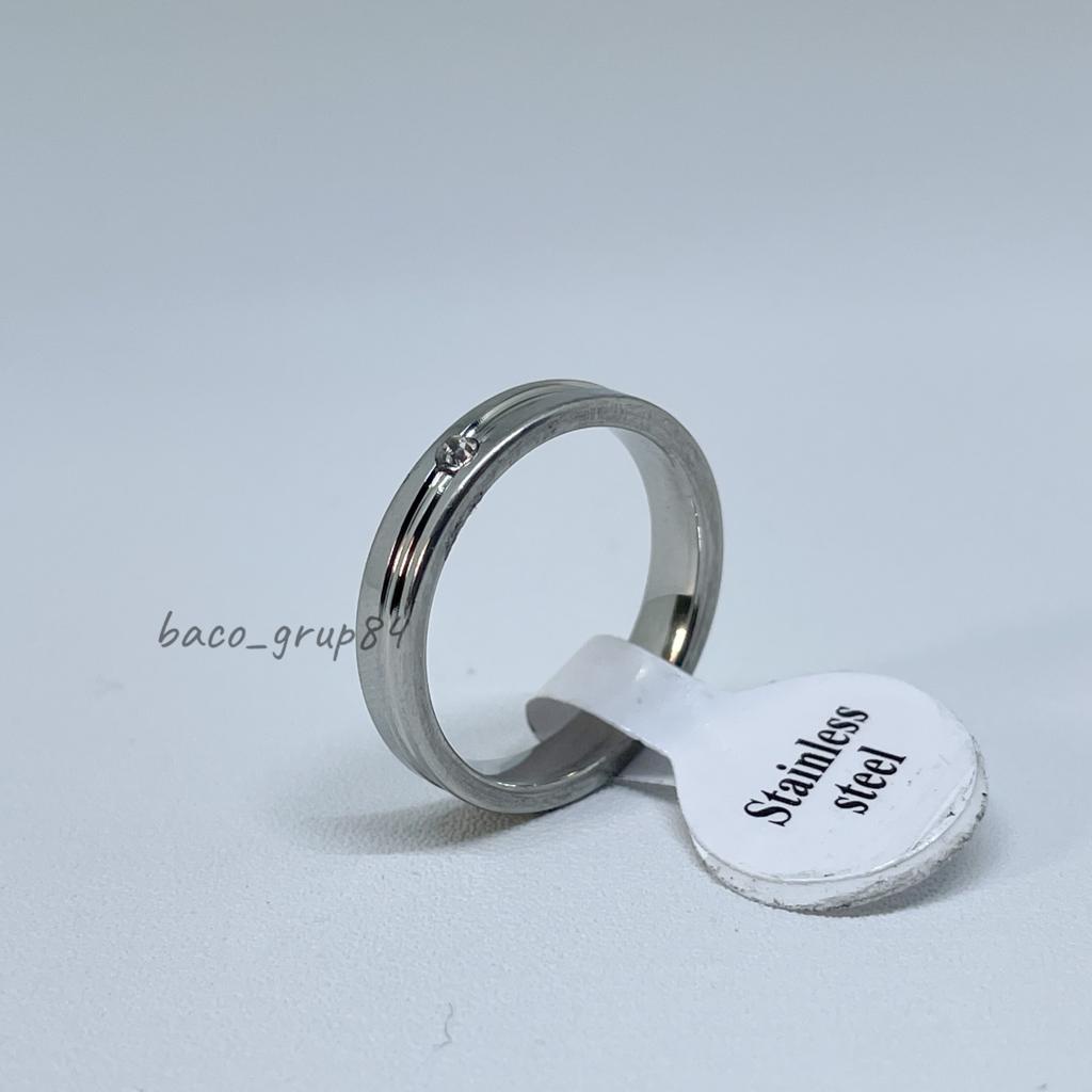 Cincin Titanium Polos Putih  C19 Awet lama Tidak karatan Cincin Kawin Cincin Tunangan