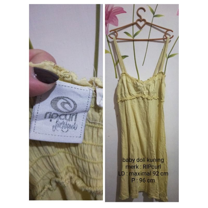 babydoll ripcurl kuning preloved