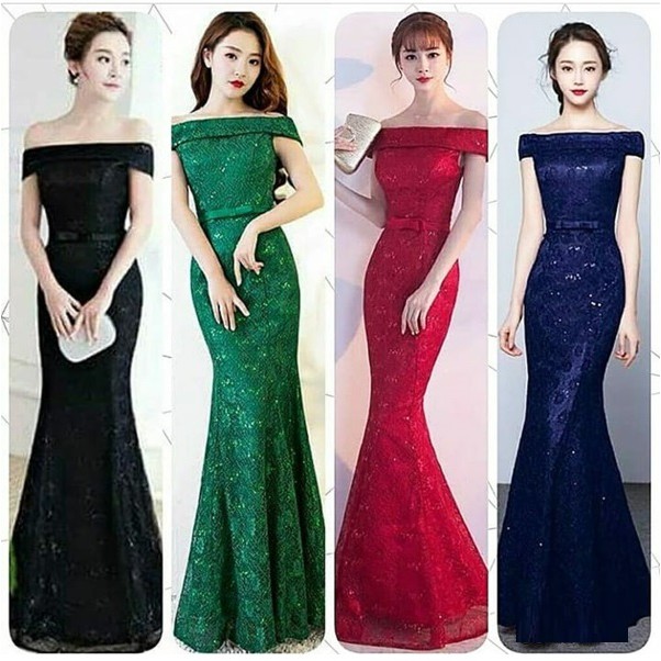 gaun long dress
