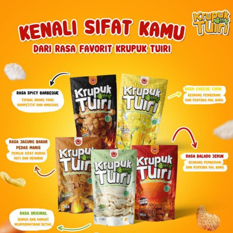 PAKET LENGKAP [KERUPUK KALSIUM] TULANG IKAN TENGGIRI / Netto 70g / 5 VARIAN RASA