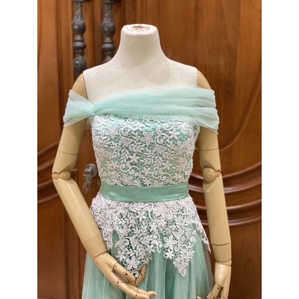 Gaun pesta hijau mint / hijau tosca /hijau telur asin