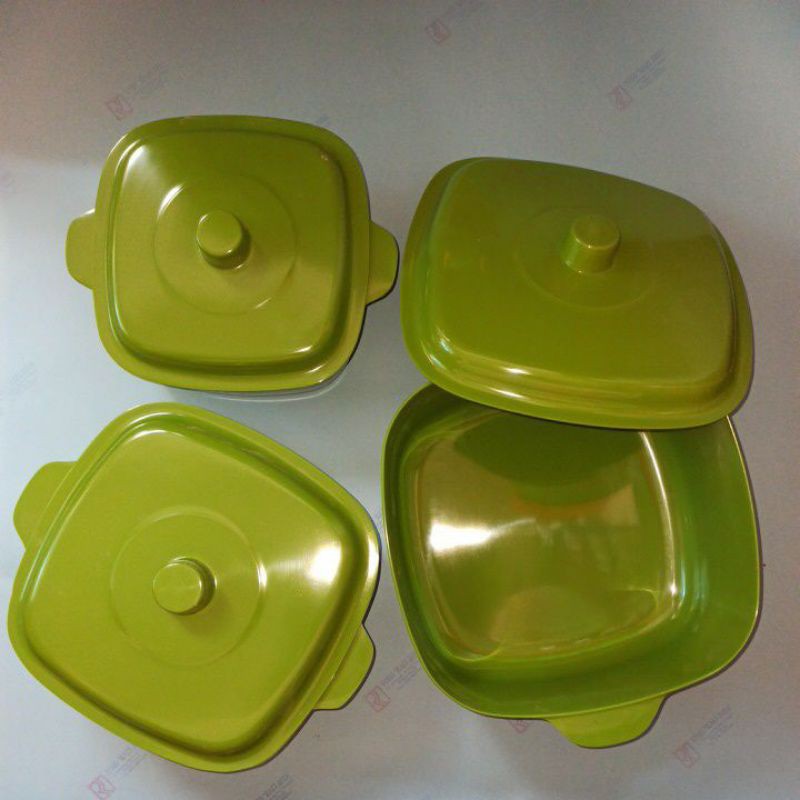 [3in1] Tempat makanan melamin kotak/Tempat Lauk melamin kotak/Tempat saji melamin kotak set isi 3