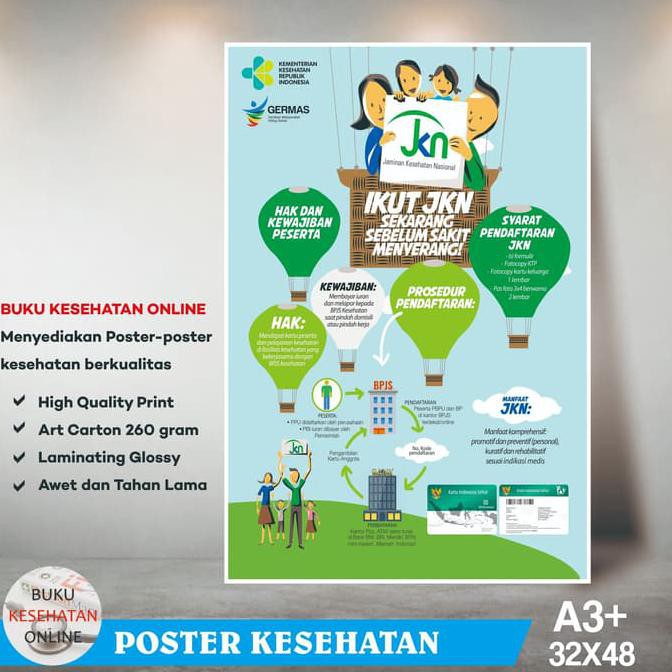 

Poster Kesehatan IKUTI JKN SEKARANG! - LAMINATING GLOSSY STOK TERBATAS