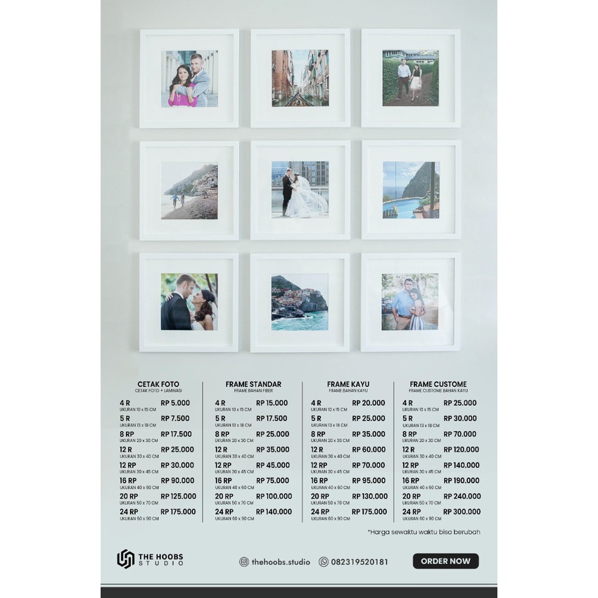 FRAME/ BINGKAI FOTO KAYU MINIMALIS (12RP, 16RP, 20RP, 24RP)