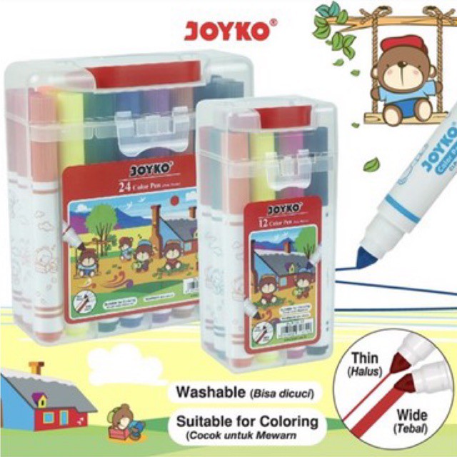 

WASHABLE Color Pen / Pena Warna / Spidol 24 Warna 12 Warna CLP-56-24 CLP-56-12 Joyko