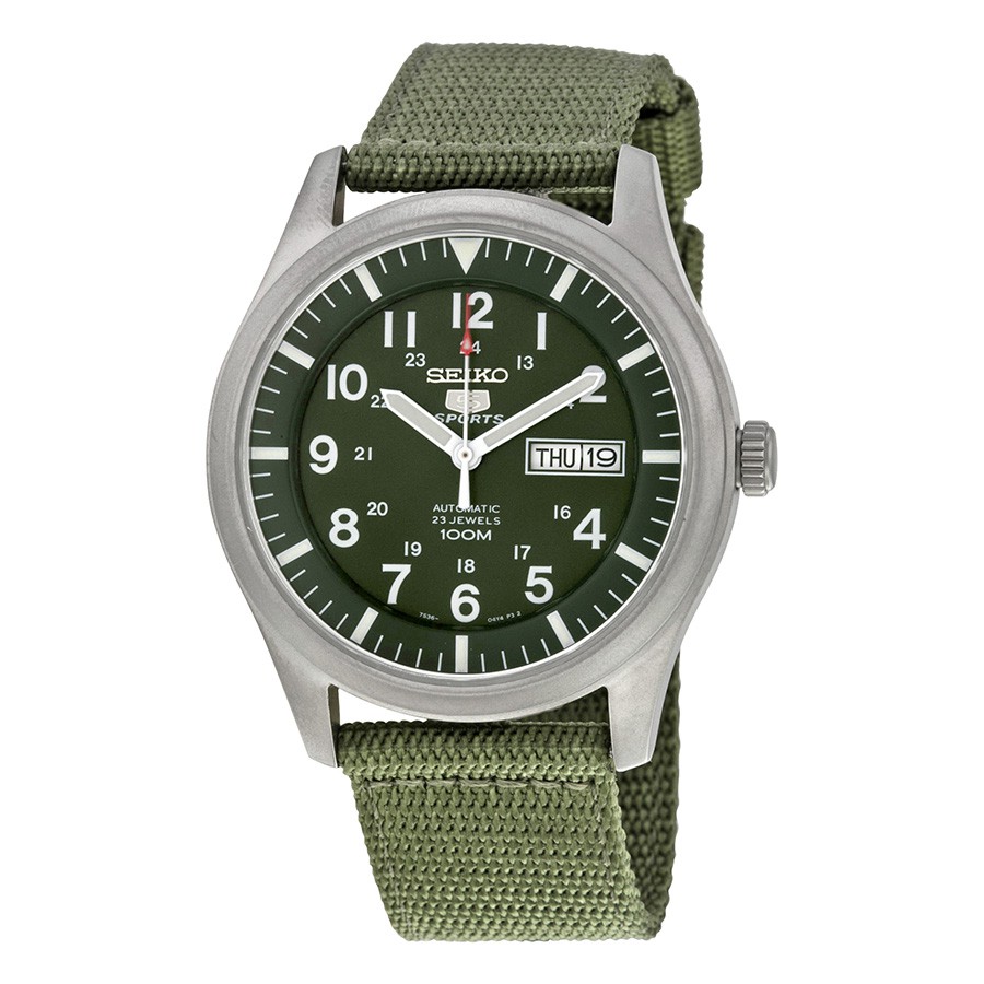 Seiko 5 Sports SNZG09K1 Automatic Green Military - Jam Tangan Pria