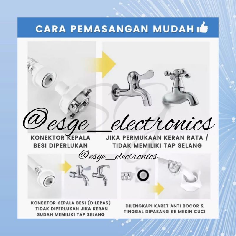 SELANG INLET MESIN CUCI 3 METER SELANG MASUK AIR MESIN CUCI SELANG AIR MESIN CUCI SELANG INLET SELANG MESIN CUCI PIPA AIR SELANG AIR MESIN CUCI TEBEL TEBAL ANTI BOCOR SELANG MASUK AIR MESIN CUCI SANKEN